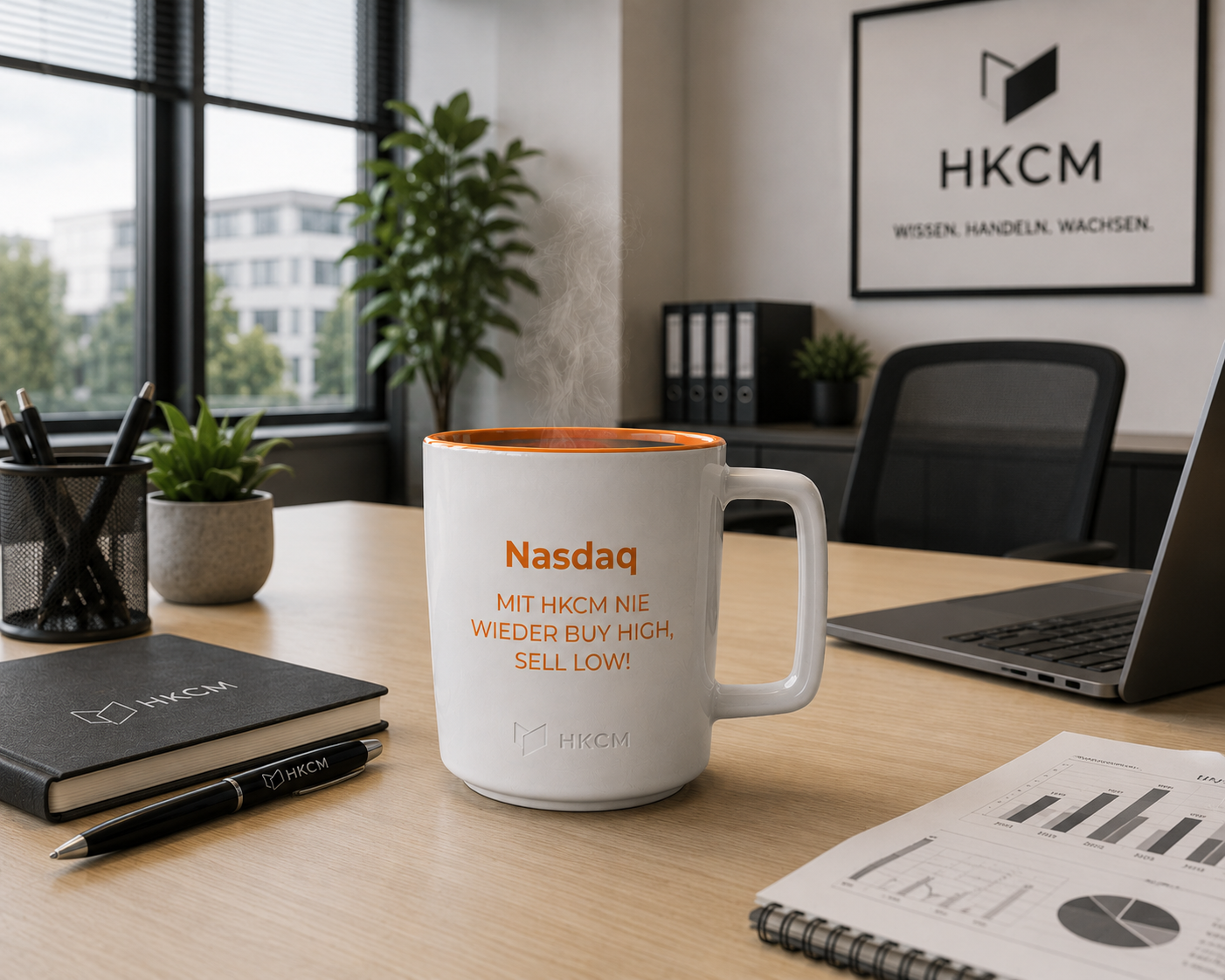 Tasse Nasdaq "Mit HKCM nie wieder Buy High, Sell Low!"