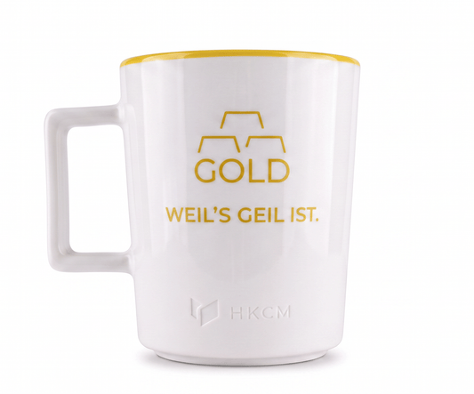 GOLD Tasse "Weil´s geil ist."