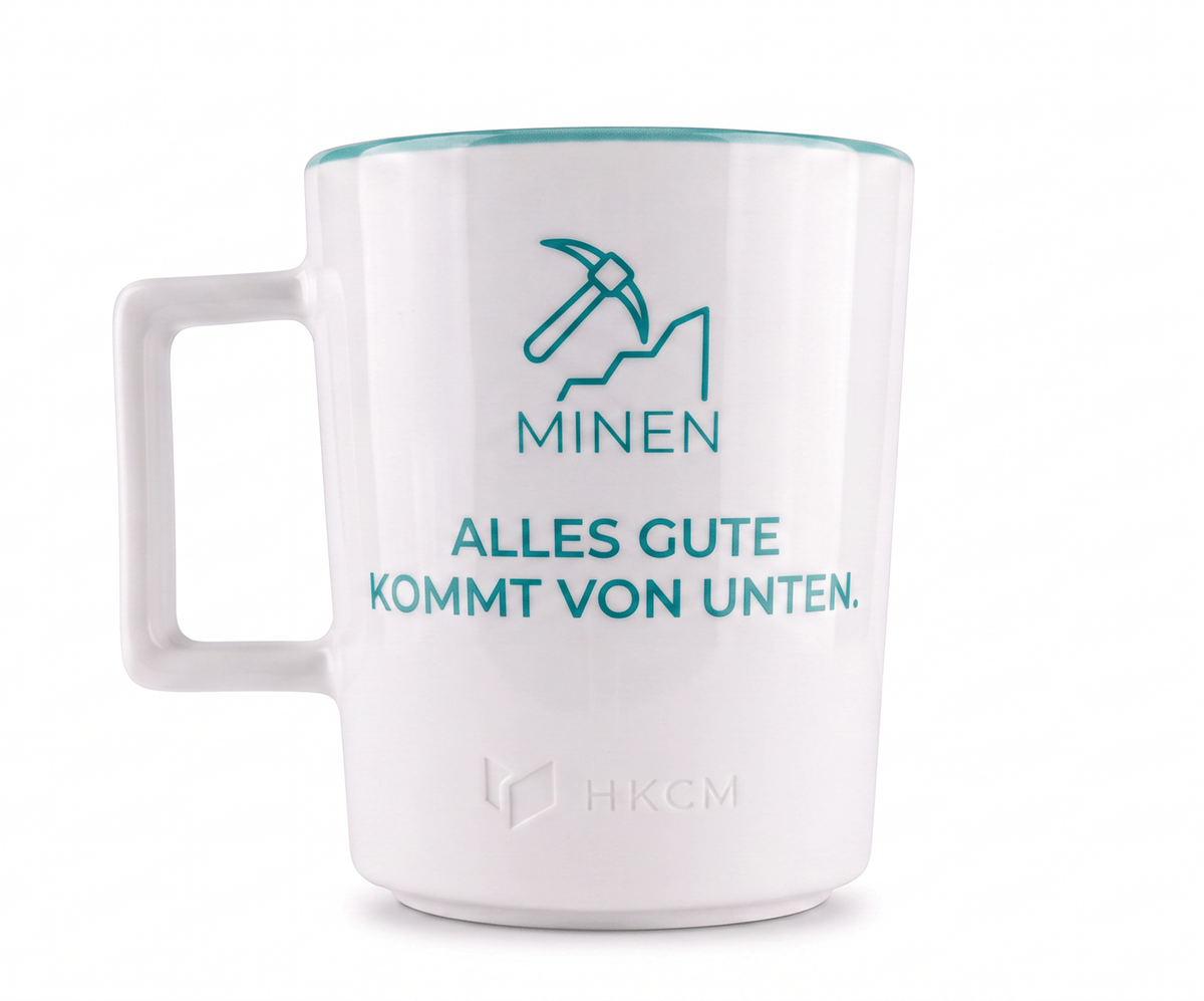 Minen Tasse "Alles Gute kommt von unten."