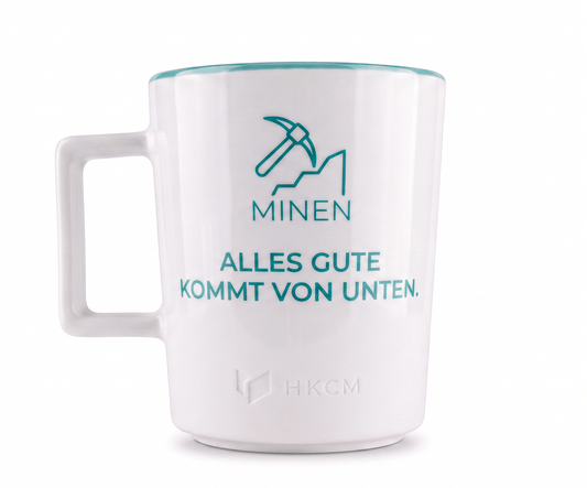 Minen Tasse "Alles Gute kommt von unten."
