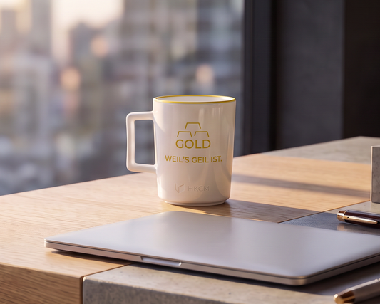GOLD Tasse "Weil´s geil ist."