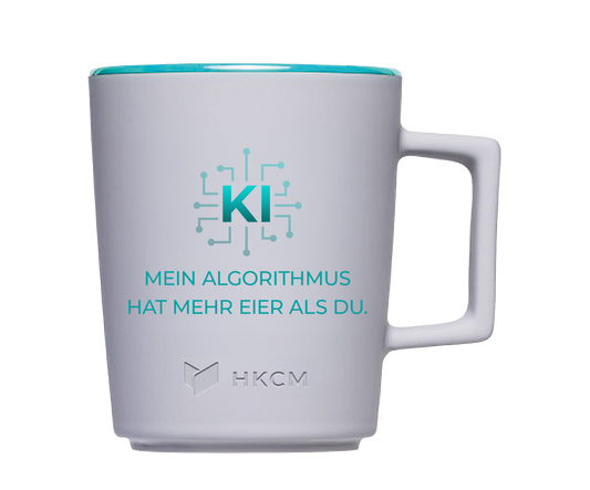 Tasse "KI-Aktien - Mein Algorithmus hat mehr Eier als Du"